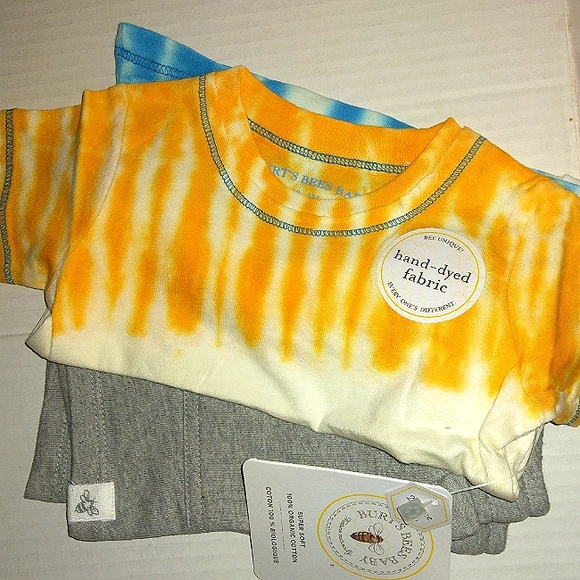 ☆NWT☆BURT'S BEES BABY☆Boy's Organic Tie-dye Soft T-shirt & Shorts Set☆0-3mo. - Picture 7 of 8